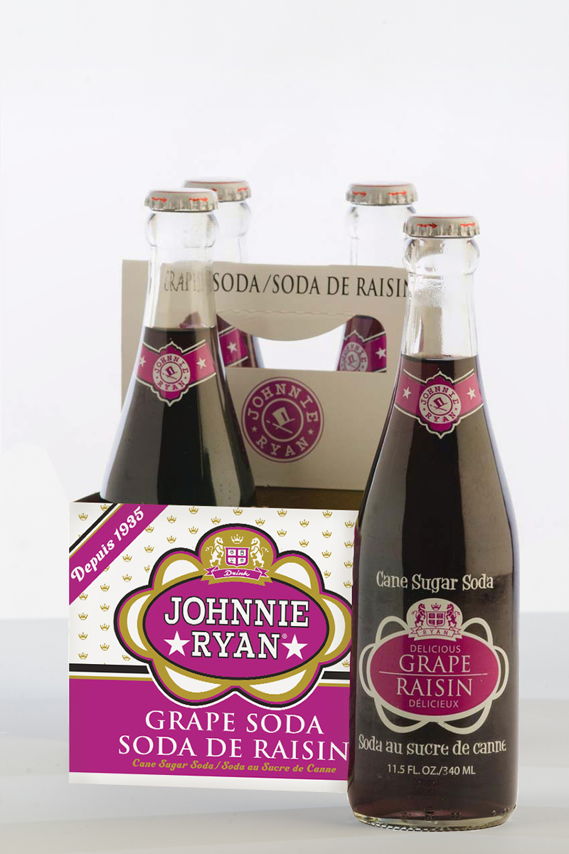 Grape cane sugar soda from Johnnie Ryan beverages in Niagara Falls, NY.