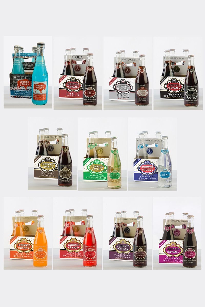 Cane sugar soda from Johnnie Ryan beverages in Niagara Falls, NY.